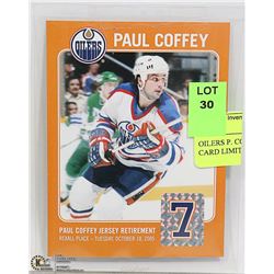 OILERS PAUL COFFEY RETIREMENT CARD LIMITED TO FANS