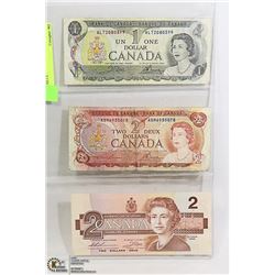 SHEET OF COLLECTIBLE CANADIAN BILLS -
