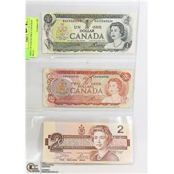 SHEET OF COLLECTIBLE CANADIAN BILLS -