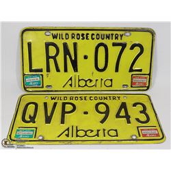 PAIR OF ALBERTA WILD ROSE COLLECTOR LICENSE PLATES