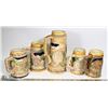 Image 1 : FLAT OF BEER STEINS 1 LARGE, 4 REGULAR