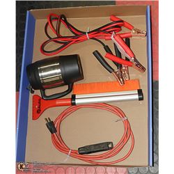 NEW BOOSTER CABLES, EXT.CORD, SNOW BRUSH ,CUP