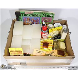 LOT OF CANDLE MAKING SUPPLIES.