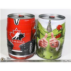 TEAM CANADA 5 LITRE BUBBA BEER KEG, & 1 DON CHERRY
