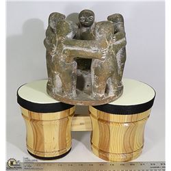 BONGO DRUMS & CIRCLE OF FRIENDS CANDLE HOLDER