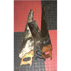 3 VINTAGE HAND SAWS