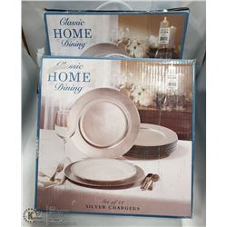 2 PKG OF 12 PIECE SILVER CHARGER SETS