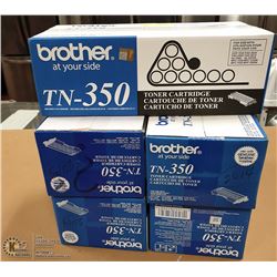 LOT OF 5 BROTHER TN-350 TONER CARTRIDGES