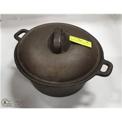 CAST IRON POT, 10" ACROSS, 4-1/2" TALL