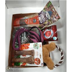 CASE OF DOG TREATS + ACCESSORIES