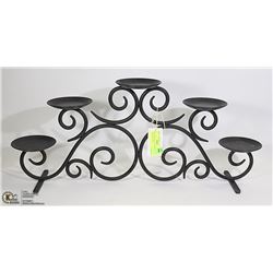 BLACK METAL CANDLE HOLDER 10" TALL X 25" WIDE