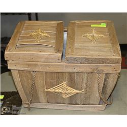 WOODEN SWEDISH PICNIC BASKET