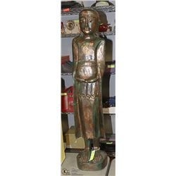 ETHNIC LADY WOOD STATUE 40" TALL,