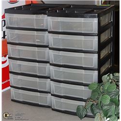 TWO 6 DRAWER RUBBERMAID ORGANIZERS