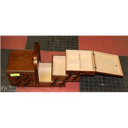 VINTAGE 6 DRAWER ACCORDION STYLE SEWING BOX