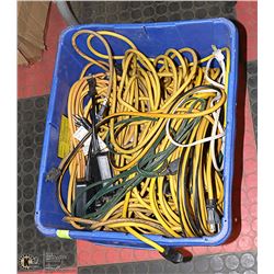 LARGE BIN OF COMMERCIAL EXTENTION POWER CORDS