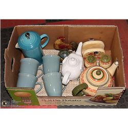 LARGE BOX OF CERAMIC COFFEE & TEA
