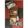 Image 1 : BOX OF TINS WITH COSTUME JEWELLERY