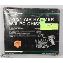 NEW IN BOX 7.5" AIR HAMMER WITH 6-PC