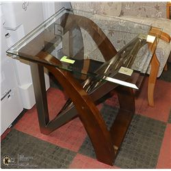 CHROME/BRASS COFFEE TABLE 24 X 26 X 26