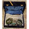 Image 1 : VELVET BOX FULL OF JEWELLERY