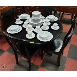SOLID WOOD 5-PIECE DINETTE SET - BLACK