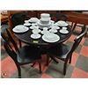 Image 3 : SOLID WOOD 5-PIECE DINETTE SET - BLACK