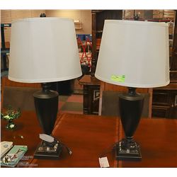 PAIR OF TABLE LAMPS, 30" TALL