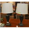 Image 1 : PAIR OF TABLE LAMPS, 30" TALL