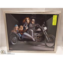 FRAMED ORIGINAL BIKER ART BY DAVID MANN HARLEY