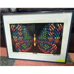 1974 ORIGINAL VELVA-TOUCH "BUTTERFLY" POSTER