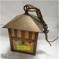 1960'S BRASS CEILING LIGHT WITH GLASS TILES RETRO