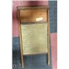 Image 1 : VINTAGE WOOD BRASS WASHBOARD