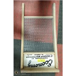 VINTAGE WOOD GLASS WASHBOARD NO CRACKS