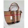 Image 1 : NEW BROWN PLAID 2 IN ONE TOTE PURSE