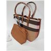 Image 2 : NEW BROWN PLAID 2 IN ONE TOTE PURSE