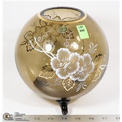 BOHEMIAN CRYSTAL FOOTED VASE. COLLECTIBLE