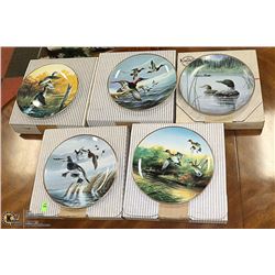 LOT OF 5 WJ GEORGE FINE CHINA WATER FOWL PLATES