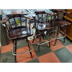 3 COMMERCIAL BAR STOOLS, SEAT HEIGHT 29"