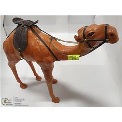 HANDMADE LEATHER CAMEL FROM EGYPT W/SADDLE