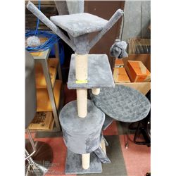 LARGE CAT TREE LIGHT BLUE/GREY IN COLOUR WITH