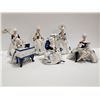 Image 1 : GROUP OF 6 BLUE & WHITE LADY FIGURES