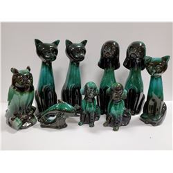 9PC GROUP OF BLUE MOUNTAIN POTTERY FIGURES