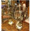 Image 1 : PAIR OF GLASS SHADED LAMPS