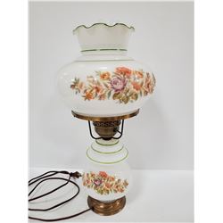 VINTAGE GLASS TABLE LAMP 21" TALL