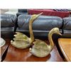 Image 1 : LOT OF 2 BRASS SWANS