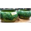 Image 2 : 2 JENKINS CERAMICS GLAZED POTS 9" DIAMETER