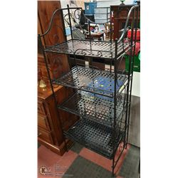 BLACK FOLDING METAL RACK WITH 5 SHELVES 24 X 59