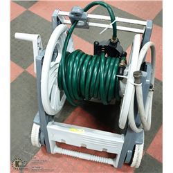 HOSE REEL WITH 50FT HOSE & LAWN SPRINKLER