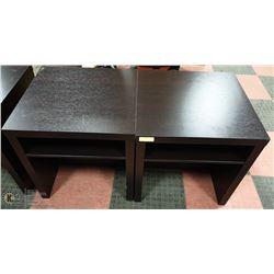 2 IKEA END TABLES BLACK, 23 X 23 X 23